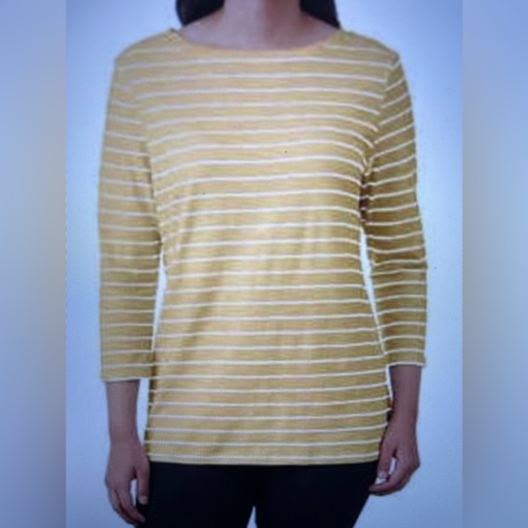 Pink tartan cotton top yellow with white stripes Medium sz. Pink tartan designer - Picture 7 of 10